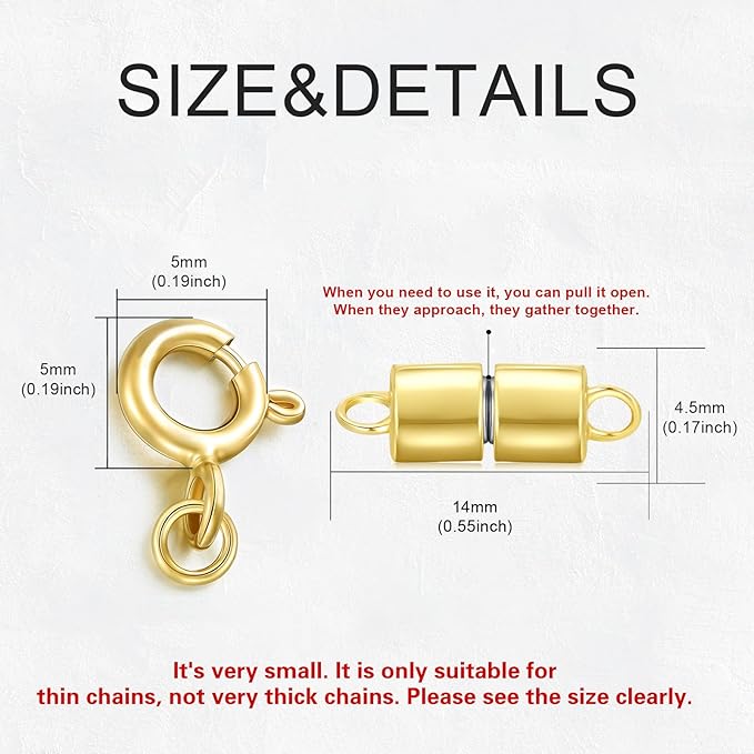 10K Real Gold Necklace Connector Extender Clasps for DIY Bracelet Jewelry Making, Lobster Clasp Extender Necklace Clasp Connector Bracelet Extension, Double Lobster Clasp 10K Gold(Style 2)