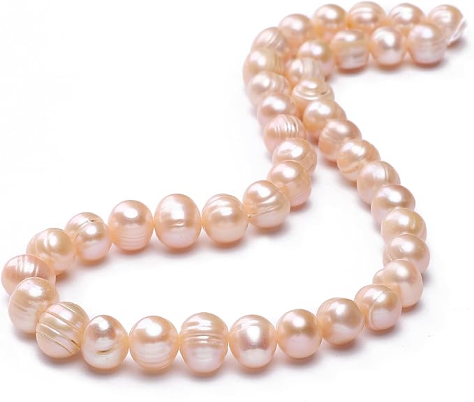Natural Pearl Beads Potato 9-10mm Pink Freshwater Cultured Loose Gemstone Beads for DIY Jewelry Making 13.8''/Strand HQ