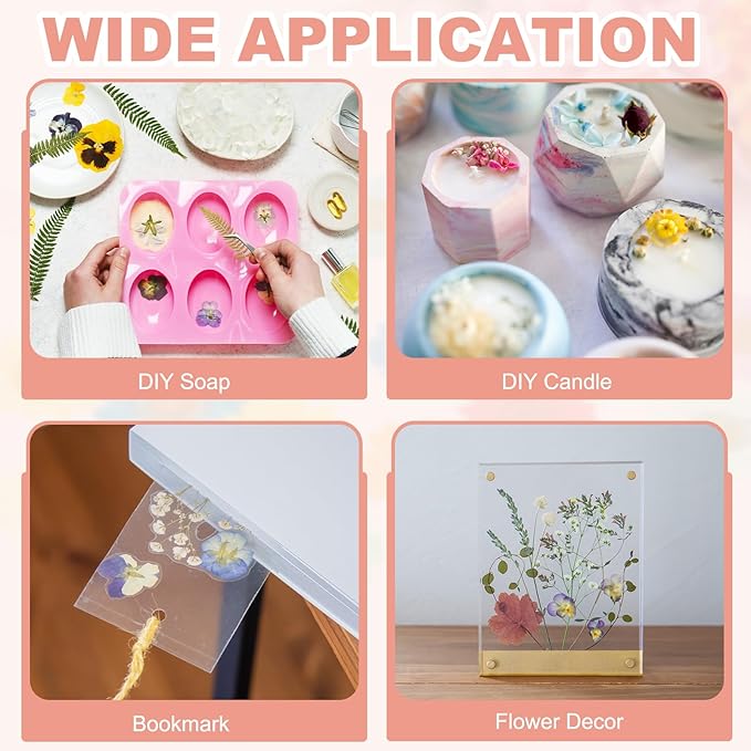 uxcell 100Pcs Dried Pressed Flowers, 0.24-0.31" Colorful Dried Pressed Narcissus Flowers Bulk for Nail Art Resin Jewelry Candle Card Making Scrapbook Phone Case Decoration, Purple