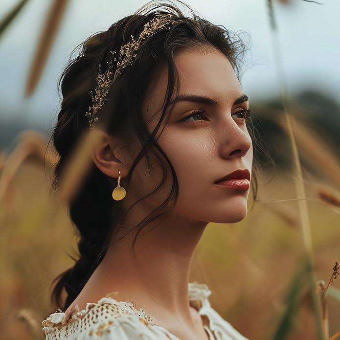 Cossa Dangle Earrings 14K Gold Drop Earrings for Women Disc Dangle Stylish Leverback Earring with Cubic Zirconia Drop Earring A Must-have Fashion Accessory