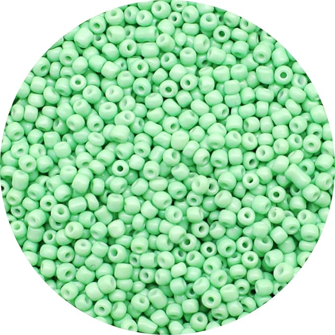 THUTEP 8000 pcs 3mm Seed Beads, Tiny Craft Beads for Bracelet Making, Bracelet Kits for DIY Jewelry Craft (Ligjtgreen)