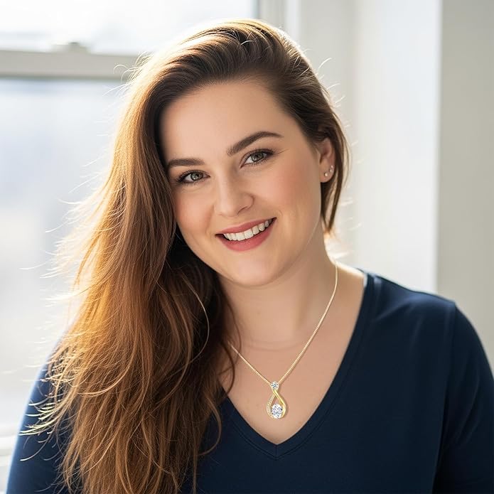 1.5CT Moissanite Infinity Pendant Necklace in Gift Box|Anniversary Wedding Gifts for Women Wife Her|S925 Sterling Silver 18K White Gold/Gold Filled|Jewelry for Birthday Christmas Valentines Day