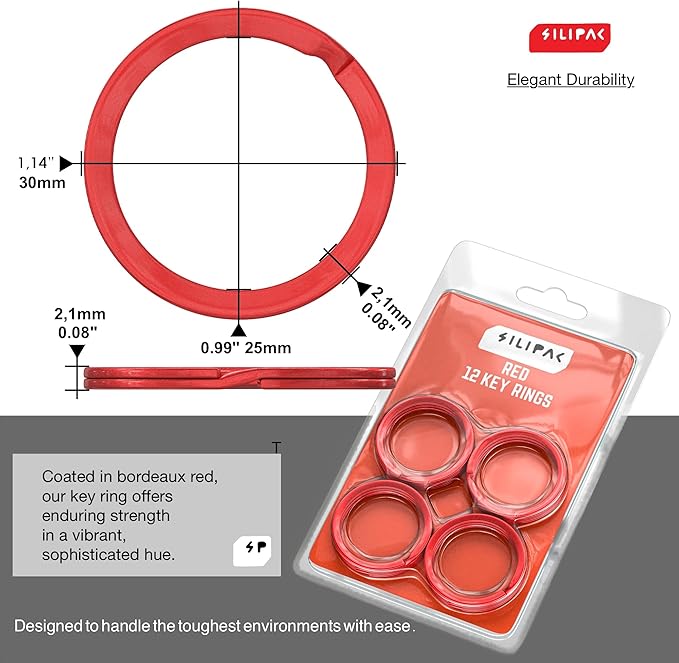 Key Rings Flat Split Keychain Bulk – Heavy Duty 1.18" (30 mm) Keyring – Organize Fast for Car & Home, Lanyards, School/Office/DIY – Metal Dog Tag Rings – Silver/Gold/Rainbow/Gunmetal