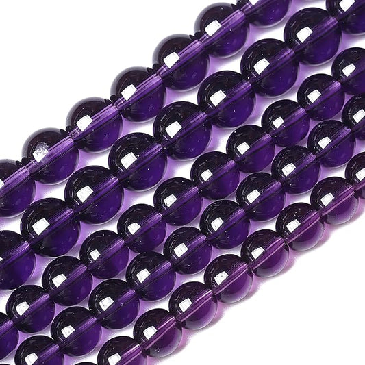 10mm 36pcs Natural Stone Amethyst Purple Glass Beads for Jewelry Making Round Loose Spacer Beads for Jewelry Making DIY Bracelet Necklace Crystal Energy Healing Power Stone (Amethyst Glass, 10mm)