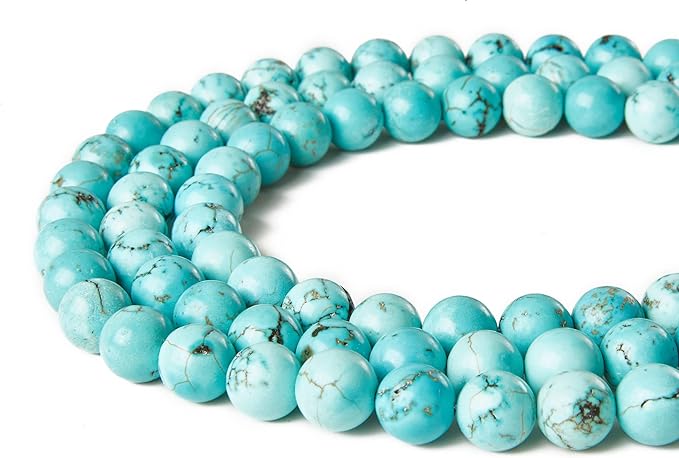100pcs 6mm Turquoise Beads Natural Gemstone Beads Round Loose Beads for Jewelry Making