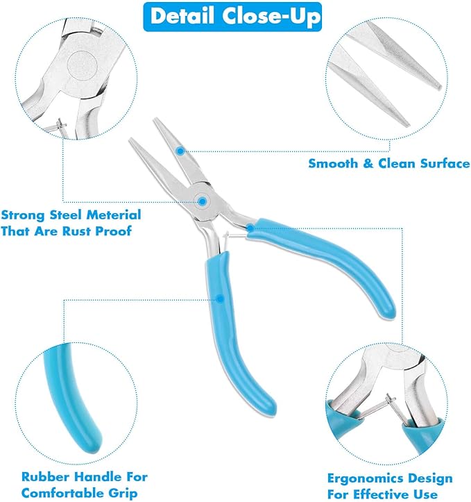 Shynek 3pcs Jewelry Making Plier Tools with Needle/Chain/Round Nose Pliers and Wire Cutter for Jewelry Repair, Wire Wrapping, Crafts, Jewelry Making Supplies