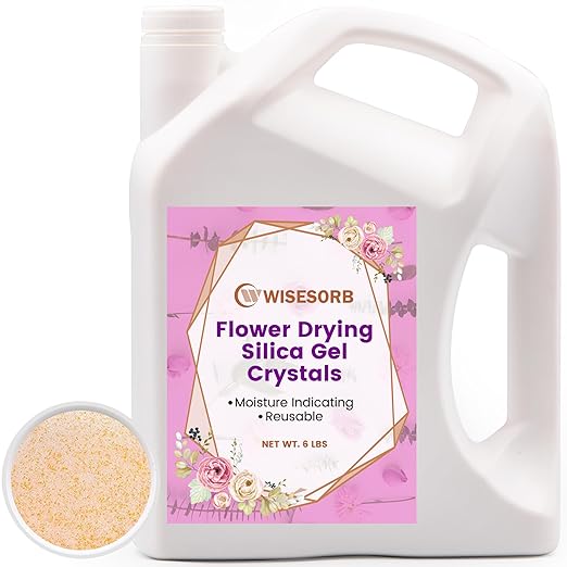 (NET 6 LBS) Silica Gel for Flower Drying, Silica Gel Flower Drying Crystals, Reusable Flower Drying Silica for Wedding Bouquet Preservation