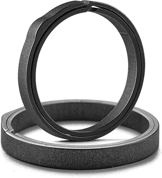 TISUR Titanium Key Ring,Elegant Quick Release Side Pushing Split Rings Kit for Keychains,Heavy Duty Keyring for Dog Tag