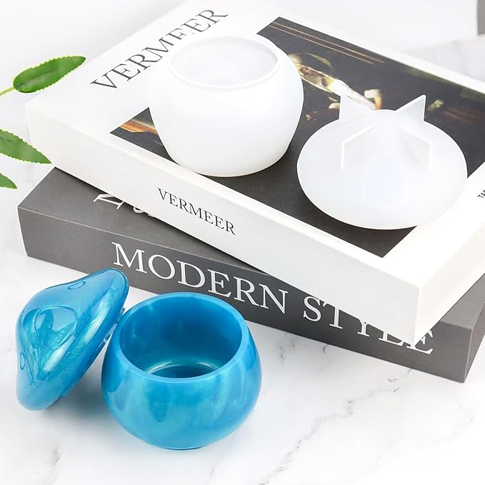 Mushroom Jars Silicone Molds with Lid Jar Resin Moulds Silicone for Epoxy Resin Casting for DIY Crafting, Candy Container, Jewelry Storage Box