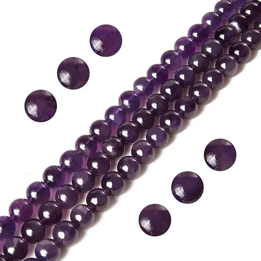 100pcs 6mm Amethyst Beads Natural Gemstone Beads Round Loose Beads for Jewelry Making