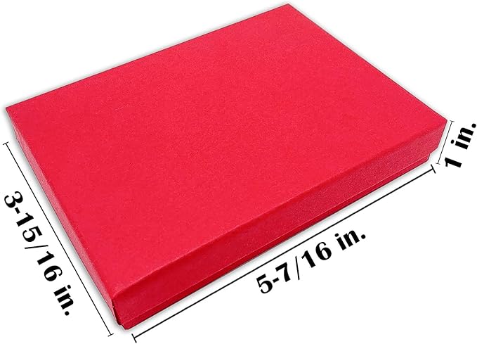 TheDisplayGuys - 25-Pack #53 Cotton Filled Cardboard Paper Jewelry Boxes Gift Case - Matte Red (5.4" x 3.9" x 1.0") - for Shipping or Storage
