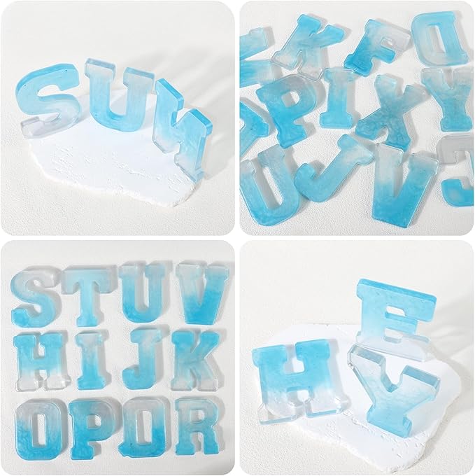 Gartful Resin Letter Molds for Casting, U Capital Alphabet Resin Silicone Molds for Epoxy, Thick 3D Silicone Letter Molds for Making Letters, Word Sign Art, DIY Crafts, Making Candle, Party Home Decor