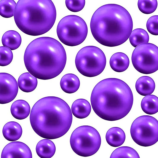 300Pcs Vase Filler Purple No Hole Faux Pearl Beads for Vase Filling Decorations, Candle Centerpieces, Wedding Centerpieces, Home Party Decor (8/14/20mm)