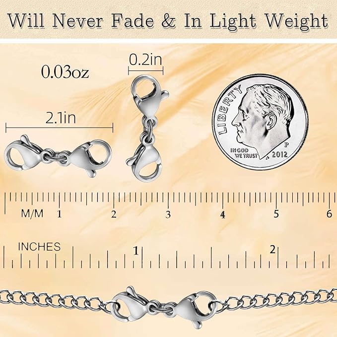 10 Pack Double Lobster Clasp Necklace Clasp Classic Double End Design Necklace Clasps and Closures, Necklace Extender Double Claw Connector Suitable for Jewelry Chain