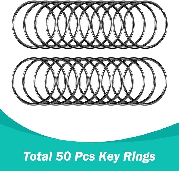 100PCS Premium Swivel Snap Hooks with Key Rings,Metal Lanyard Keychain Hooks Lobster Clasps for Key Jewelry DIY Crafts Black 1.38inches/35mm(50 Pcs Lanyard Snap Hooks+50 Pcs Key Rings)