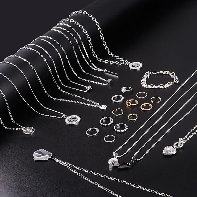 Ecoofor Necklace Chains for Jewelry Making, 62.3 Feet 8 Rolls 304 Stainless Steel Jewelry Chains for DIY Necklace Bracelet Jewelry Making with Stainless Steel Jump Rings/Lobster Clasps/Connectors