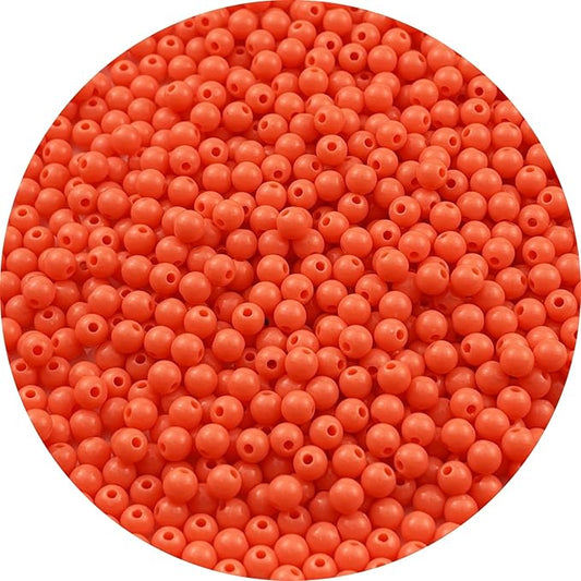 YUEXIGO 700pcs Acrylic Round Beads for Crafts 6mm Resin Candy Color Spacer Beads with Hole for Jewelry Making Sewing Crafts Decoration Necklaces Bracelets Earrings Supplies(Orange)