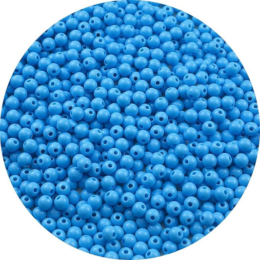 YUEXIGO 700pcs Acrylic Round Beads for Crafts 6mm Resin Candy Color Spacer Beads with Hole for Jewelry Making Sewing Crafts Decoration Necklaces Bracelets Earrings Supplies(Sky Blue)