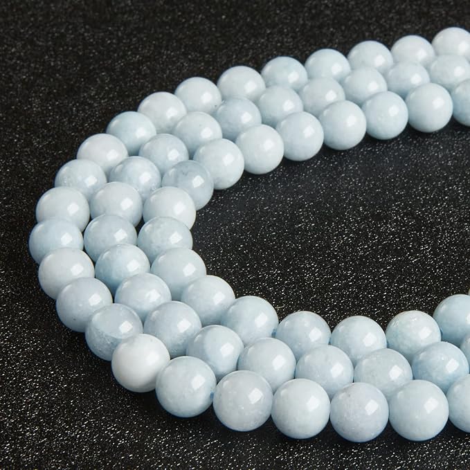 100pcs 6mm Aquamarine Beads Natural Gemstone Beads Round Loose Beads for Jewelry Making