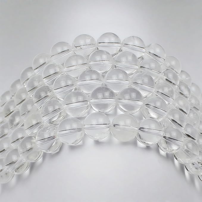 MJDCB 7A Natural White Clear Quartz Round Beads Gemstone Beads for DIY Necklace Bracelat Jewelry Making Strand 15" (12mm)