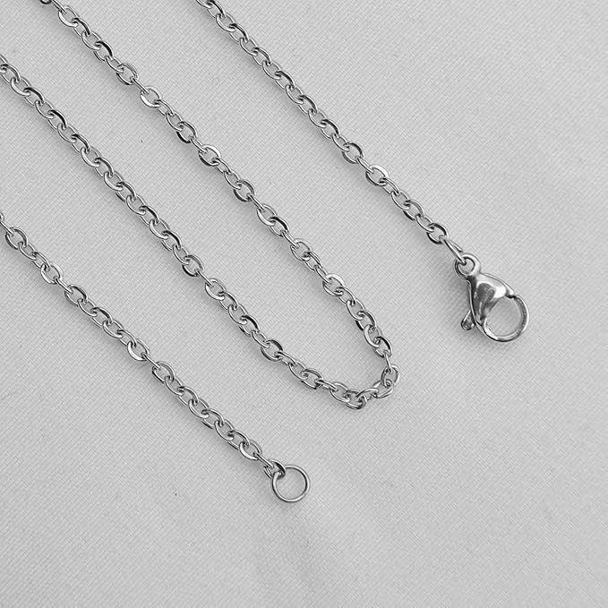 30 Pack Necklace Chains 2mm Stainless Steel Link Cable Chain Necklace Bulk for DIY Jewelry Making Supplies (16 Inches)