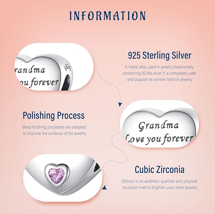 S925 Silver 14K Gold Plated Charm for Pandora Bracelet Necklace Women, Jewelry Gift, Valentines Mothers Day Christmas Birthday Anniversary, Mom Daughter Auntie Grandma Friend Wife Girlfriend