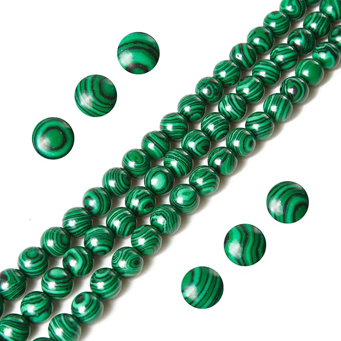 100pcs 10mm Malachite Beads Natural Gemstone Beads Round Loose Beads for Jewelry Making