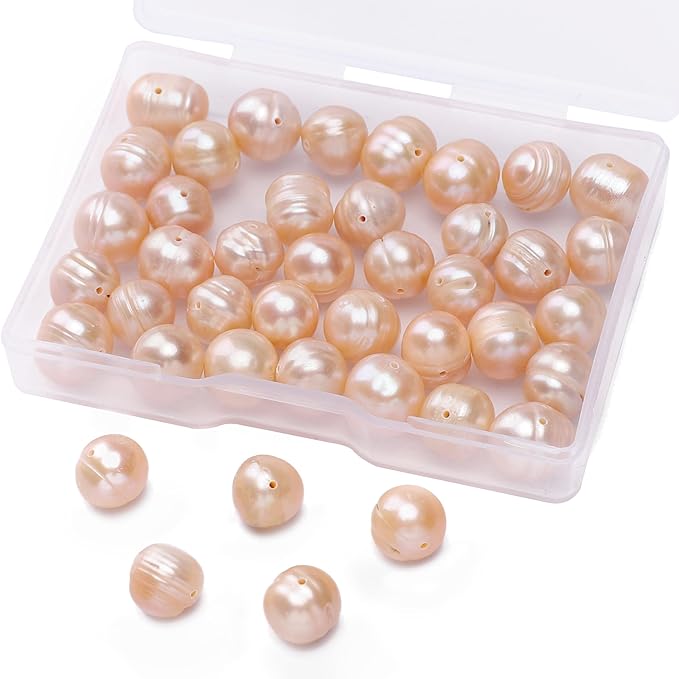 Natural Pearl Beads Potato 9-10mm Pink Freshwater Cultured Loose Gemstone Beads for DIY Jewelry Making 13.8''/Strand HQ