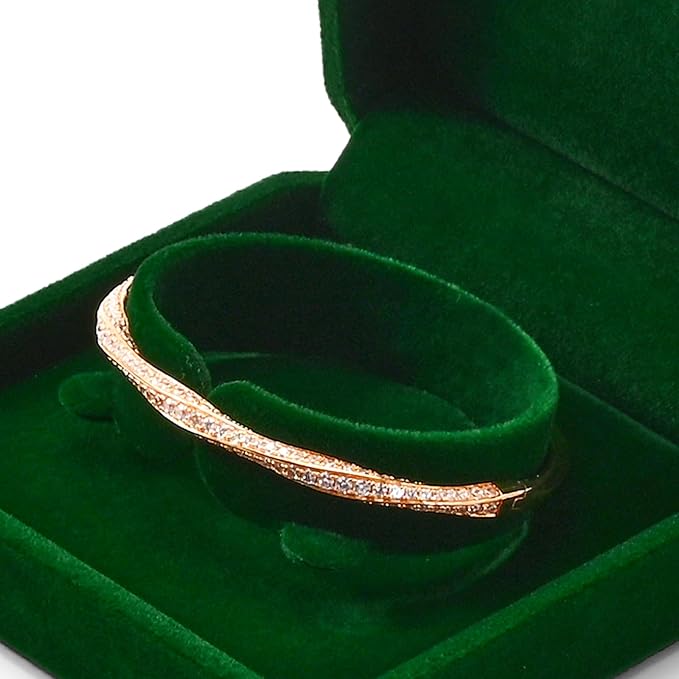 Green Velvet Interior Jewelry Gift Box for Bangle Bracelet Green Velvet Bangle Box