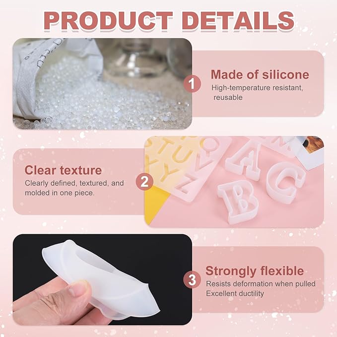 MECCANIXITY 2.5 Inch Resin Letter Moulds,F Capital Alphabet 3D Silicone Letter Casting Moulds for Candle Making DIY Crafts Word Sign Art Party Home Decor