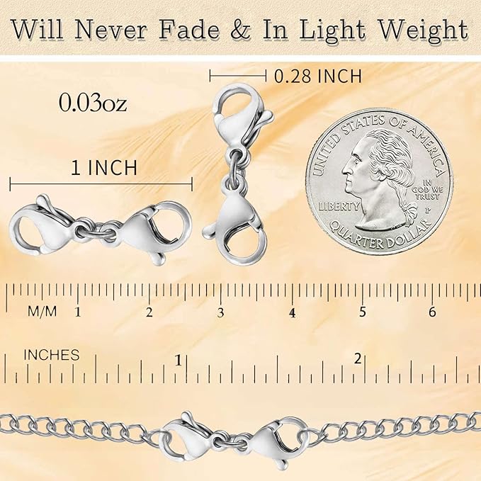 10 Pack Double Lobster Clasp Necklace Clasp Classic Double End Design Necklace Clasps and Closures, Necklace Extender Double Claw Connector Suitable for Jewelry Chain