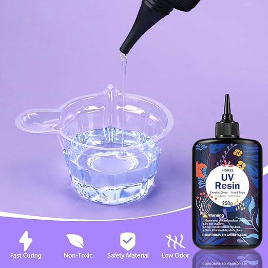 KISREL 500g UV Resin with Large Double-Sided Light, 24 Lamp Beads UV Resin Kit, Hard Type Crystal Clear Resin for Craft Jewelry Making