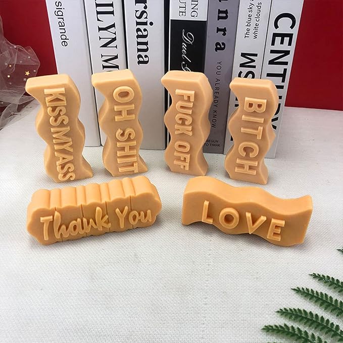 TOPYS Wave Alphabet Letter Pillar Silicone Candle Molds, DIY Casting Epoxy Letter Molds for Clay Resin Pendant Plaster Carving Making Aromatherapy White Elephant Gifts (Thank You)