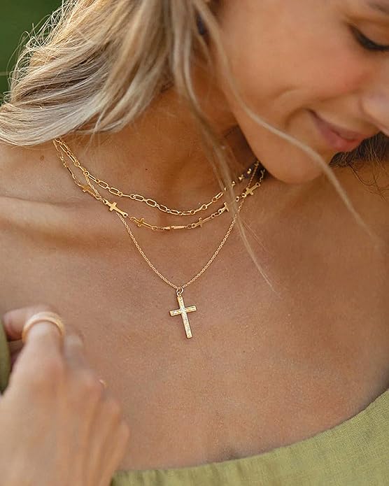 Aobei Pearl 18K Gold Plated Paperclip Chain Choker Satellite Chain Freshwater Cultured Biwa Pearl Pendant Necklace Dainty Jewelry for Women