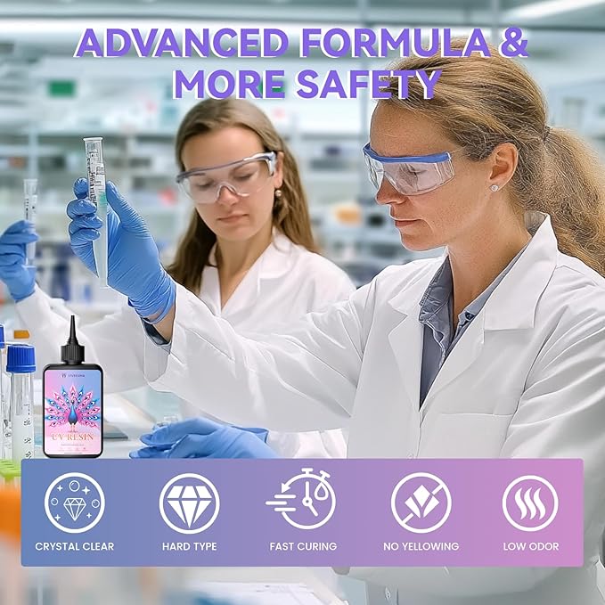 Vivresina UV Resin 400 Grams Crystal Clear Hard Type Fast Curing No Yellowing Low Odor for Art Craft Coating Jewelry Making