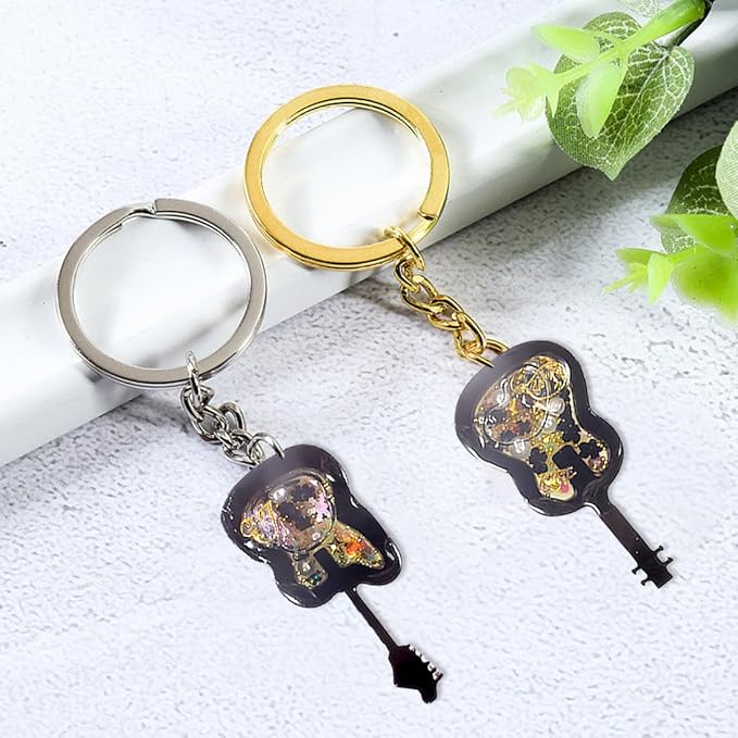 Voyyphixa 6PCS Music Notes Resin Shaker Molds Guitars Quicksand Silicone Molds for Epoxy Resin Quicksand UV Resin Mold Shaker Resin Casting Molds for Pendant Jewelry Decoration Craft Making DIY