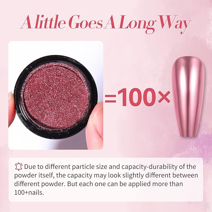 Born Pretty Chrome Nail Powder Metallic Mirror Powder Holographic Pigment Powder Manicure Nail Art Decoration Sets Silver Gold Pink Rose Gold 4 Boxes