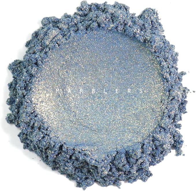 MARBLERS Blue Mica Powder [Magic Lake Pearl] 4oz (113g) | Cosmetic Grade | Epoxy Resin Pigment, Dye, Non-Toxic, Vegan, Cruelty-Free | Lip Gloss, Nails, Body Butter, Bath Bomb, Candle & Soap Making