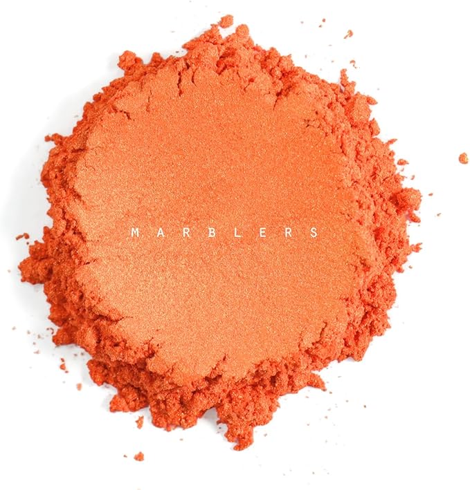 MARBLERS Orange Mica Powder [Dry Orange] 4oz (113g) | Cosmetic Grade | Epoxy Resin Pigment, Dye | Non-Toxic, Vegan, Cruelty-Free | Lip Gloss, Nails, Body Butter, Bath Bomb, Candle & Soap Making