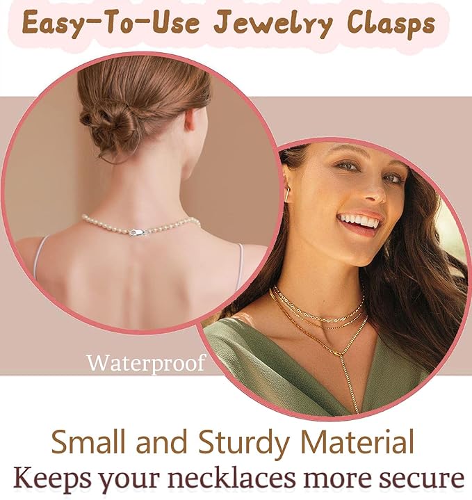 Kcctoo Silver Lobster Claw Clasp with Closed Jump Rings 14K Gold Necklace Clasps and Closures for Jewelry Making, Made in Italy 12mm(0.47inch) (8pcs Silver)