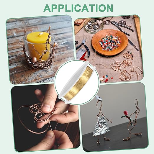 0.3 mm/28 Gauge Copper Wire for Jewelry Making, 49.2FT Copper Beading Craft Wire for Jewelry/Weaving/DIY Crafting/Planting, Color-Retaining [15M, KC-Gold]