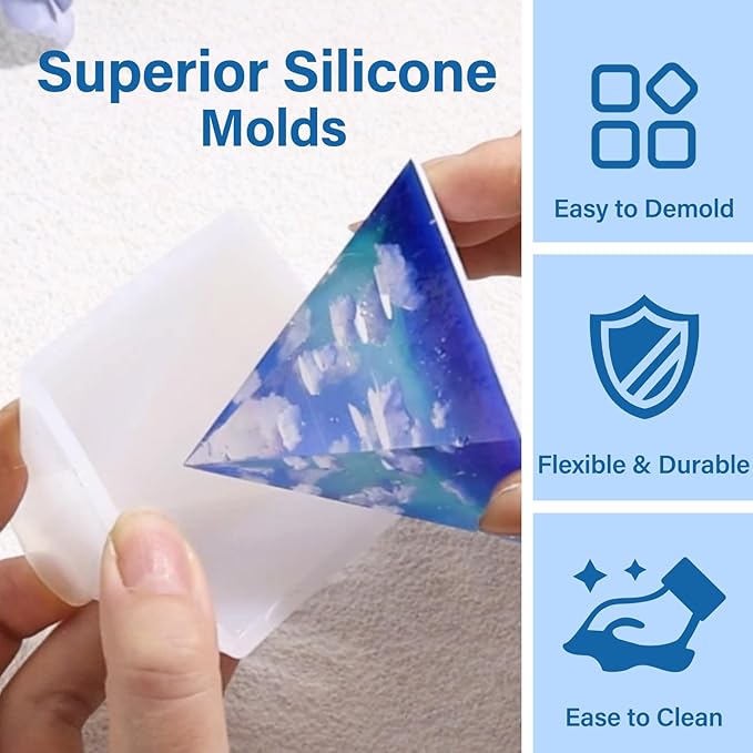 LET'S RESIN Epoxy Resin Kits and Molds Complete Set, 16oz Resin Art Kit with Silicone Molds, Pigment, Dried Flowers, Crafts for Adults, Beginners, Art Supplies for DIY Lovers, DIY Gift for Women