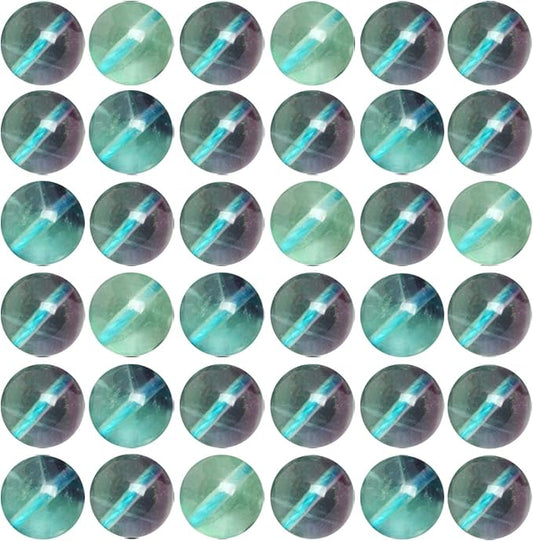 Natural Stone Beads 100pcs 8mm Fluorite Round Genuine Real Stone Beading Loose Gemstone Hole Size 1mm DIY Smooth Beads for Bracelet Necklace Earrings Jewelry Making (Fluorite Green, 8mm)