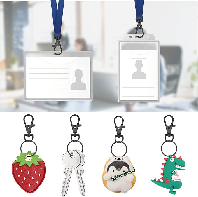 120PCS Premium Swivel Lanyard Snap Hook with Key Rings, Metal Keychain Hooks for Jewelry Making, Crafts (Gun Black)