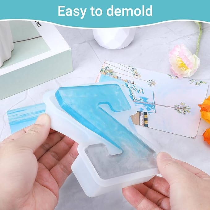 Gartful Resin Letter Molds for Casting, Z Capital Alphabet Resin Silicone Molds for Epoxy, Thick 3D Silicone Letter Molds for Making Letters, Word Sign Art, DIY Crafts, Making Candle, Party Home Decor