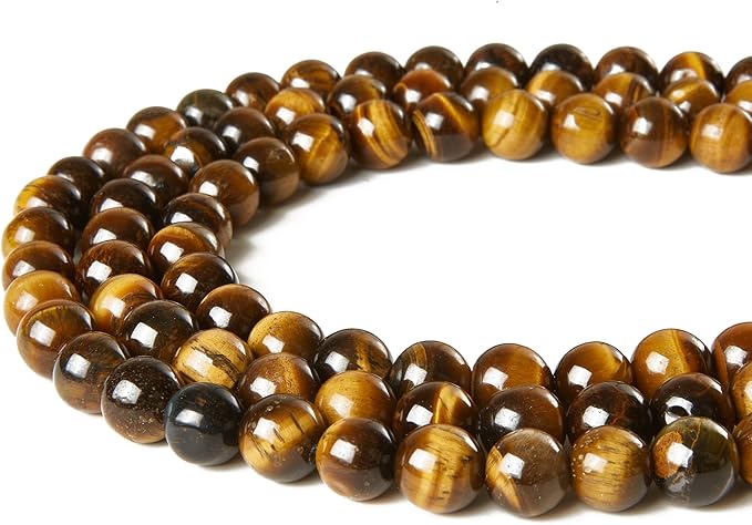 100pcs 8mm Yellow Tiger Eye Beads Natural Gemstone Beads Round Loose Beads for Jewelry Making