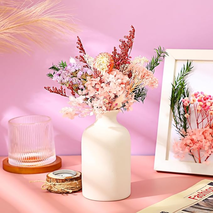 Real Dried Flowers, Natural Dry Flowers Mixed Natural Pressed Flowers Flores Secas Dried Florals for Crafts,Resin,Candle Making (Pink)