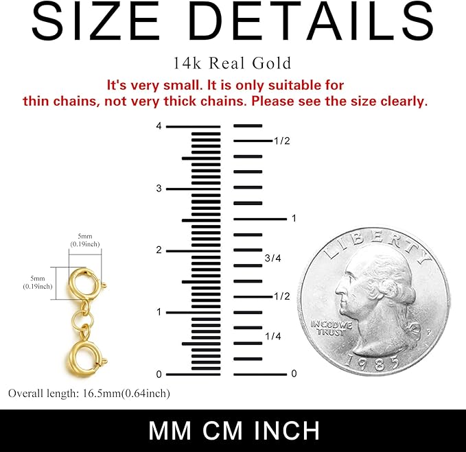 Real 14k Gold Lobster Clasp/Spring Clasp/S Clasp for DIY Necklace Bracelet Jewelry Making(Style 9)