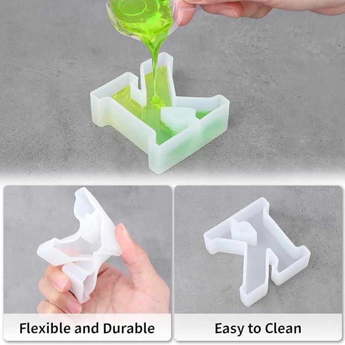 Gartful Resin Letter Molds, K Capital Alphabet Epoxy Resin Mold, Thick 3D Silicone Letter Molds for Making Letters, Word Sign Art, DIY Crafts, Making Candle, Party, Home Decor