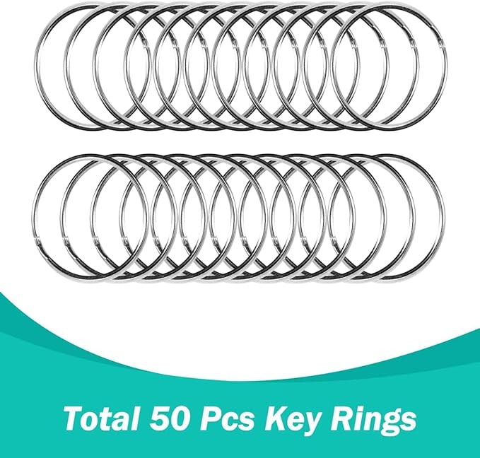 100PCS Premium Swivel Snap Hooks with Key Rings,Metal Lanyard Keychain Hooks Lobster Clasps for Key Jewelry DIY Crafts 1.25inches/32mm(50 Pcs Lanyard Snap Hooks+50 Pcs Key Rings)